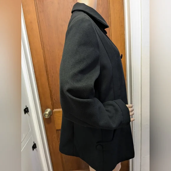 Chico's Black Button Dress Coat Size 2 - Picture 3 of 12